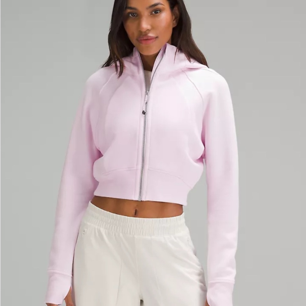 Lululemon Scuba Full-Zip Cropped Hoodie Meadowsweet Pink Size 2
